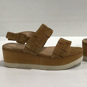 Women’s Veronica Beard Tan Suede Platform Sandals Size 8M